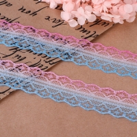 Кружево капроновое &laquo;Градиент&raquo;, 28 мм &times; 10 &plusmn; 1 м, цвет розовый/голубой №5