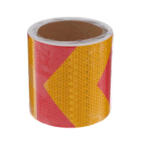 Светоотражающая лента, самоклеящаяся, красно-желтая, 10 см х 5 м Светоотражающая лента, самоклеящаяся, красно-желтая, 10 см х 5 м