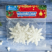 Украшение ёлочное "Снежинка полярная" (набор 6 шт) d-6 см, белый