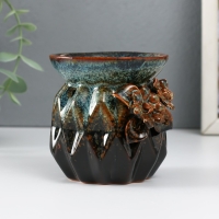 Аромалампа керамика "Узоры и рельеф" коричневая 8х8х8,4 см Аромалампа керамика "Узоры и рельеф" коричневая 8х8х8,4 см