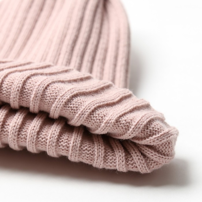 Шапка женская MINAKU Шапка женская MINAKU "Трюфель" цвет пудра, размер 54-56