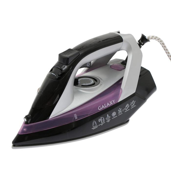 Утюг Galaxy LINE GL 6128, 2200 Вт, керамическая подошва, 30 г/мин, 150 мл, фиолетовый Утюг Galaxy LINE GL 6128, 2200 Вт, керамическая подошва, 30 г/мин, 150 мл, фиолетовый