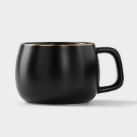 Чайная пара керамическая с ложкой &laquo;Мати&raquo;, 2 предмета: чашка 280 мл, блюдце d=13,5 см, цвет чёрный