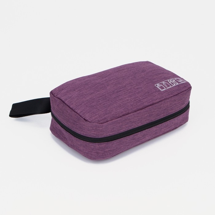 Косметичка, 2 отдела на молниях, с крючком, цвет сиреневый Косметичка, 2 отдела на молниях, с крючком, цвет сиреневый