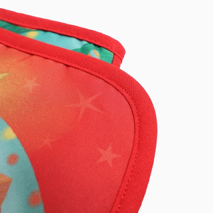 Набор кухонный Доляна "Новогодний подарок": прихватка 17х17 см, варежка-прихватка 20х28 см, 35% хлопок