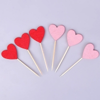 Шпажки сердечки, набор 6 шт, цвет МИКС Шпажки сердечки, набор 6 шт, цвет МИКС