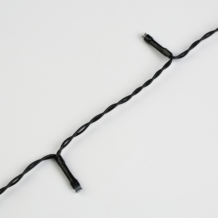 Гирлянда &laquo;Нить&raquo; 5 м, IP44, тёмная нить, 50 LED, свечение синее/аквамарин, 2 режима, солнечная батарея