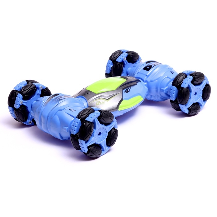 Машинка перевертыш &laquo;Дрифт&raquo;, радиоуправляемая, аккумулятор, на пульте управления, цвет синий