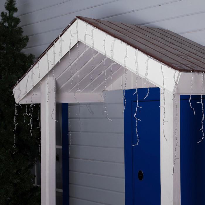 Гирлянда &laquo;Бахрома&raquo; 4 &times; 0.6 м, IP44, прозрачная нить, 180 LED, свечение красное, 8 режимов, 220 В