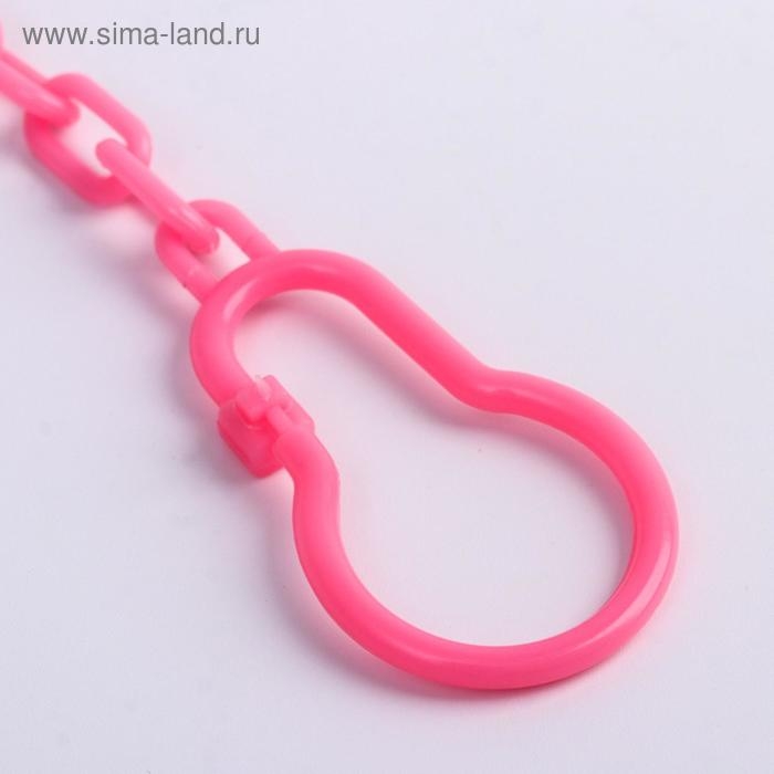 Держатель для соски - пустышки «Кошечка», на цепочке, цвет розовый Держатель для соски - пустышки «Кошечка», на цепочке, цвет розовый