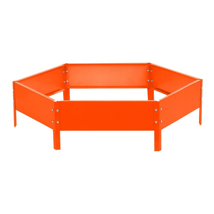 Клумба оцинкованная, d = 100 см, h = 15 см, оранжевая, Greengo Клумба оцинкованная, d = 100 см, h = 15 см, оранжевая, Greengo