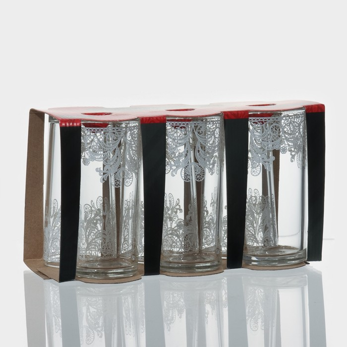 Набор высоких стаканов для коктейля &laquo;Кружево&raquo;, 6 шт