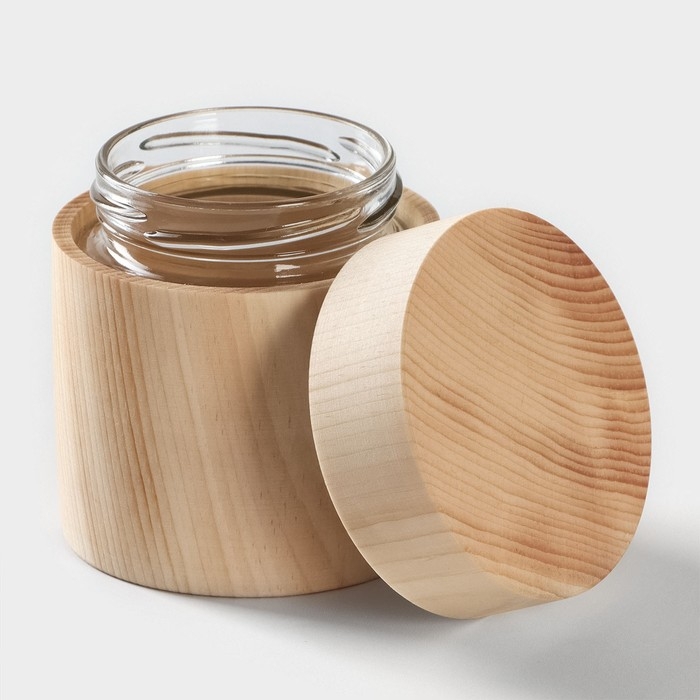 Банка - контейнер для сыпучих и жидкостей Magistro, герметичная, с крышкой, цельный кедр, 100 мл Банка - контейнер для сыпучих и жидкостей Magistro, герметичная, с крышкой, цельный кедр, 100 мл