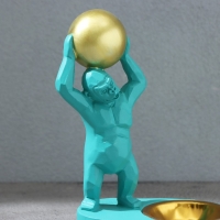 Курильница "Обезьяна с шаром стоящая", бирюзовая Курильница "Обезьяна с шаром стоящая", бирюзовая