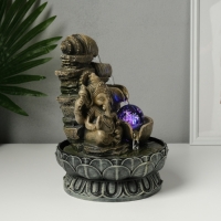 Фонтан настольный от сети, подсветка "Ганеша - Мудра Абхая" серый 20,5х20,5х26,5 см Фонтан настольный от сети, подсветка "Ганеша - Мудра Абхая" серый 20,5х20,5х26,5 см