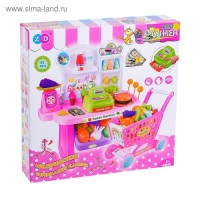 Игровой модуль &laquo;Продуктовая лавка&raquo; с тележкой, 65 предметов, МИКС