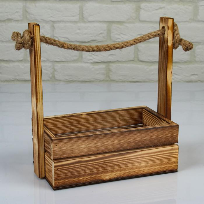 Набор кашпо деревянных 3 в 1 (30.5&times;18.5&times;35; 25.5&times;15&times;30; 20&times;12&times;23) "Аром", обожженный