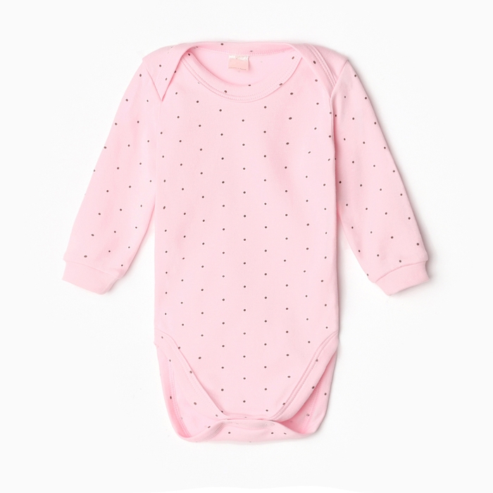 Боди детское, цвет розовый/горошек, рост 80 см