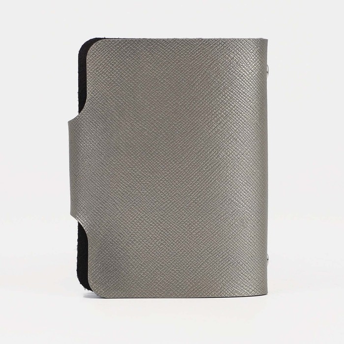 Визитница на кнопке, 12 карт, цвет серебряный Визитница на кнопке, 12 карт, цвет серебряный