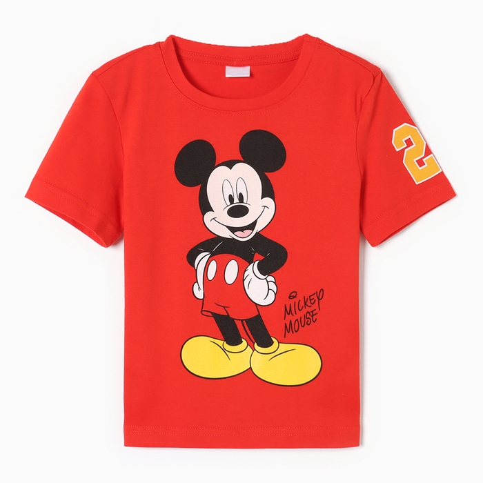 Футболка детская Mickey Микки Маус, рост 110-116, красный
