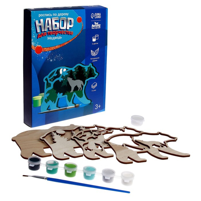 Роспись по дереву &laquo;Медведь&raquo;