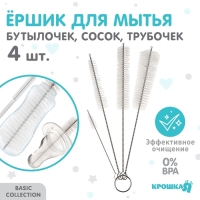 Набор ёршиков для бутылочек и сосок, 4 шт., цвет МИКС, 20 см, Крошка Я Набор ёршиков для бутылочек и сосок, 4 шт., цвет МИКС, 20 см, Крошка Я