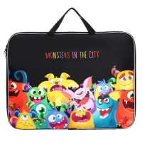 Папка для чертежей и рисунков А3, 470 х 350 х 20 мм, с ручками, текстильная, Calligrata "Монстрики" Папка для чертежей и рисунков А3, 470 х 350 х 20 мм, с ручками, текстильная, Calligrata "Монстрики"