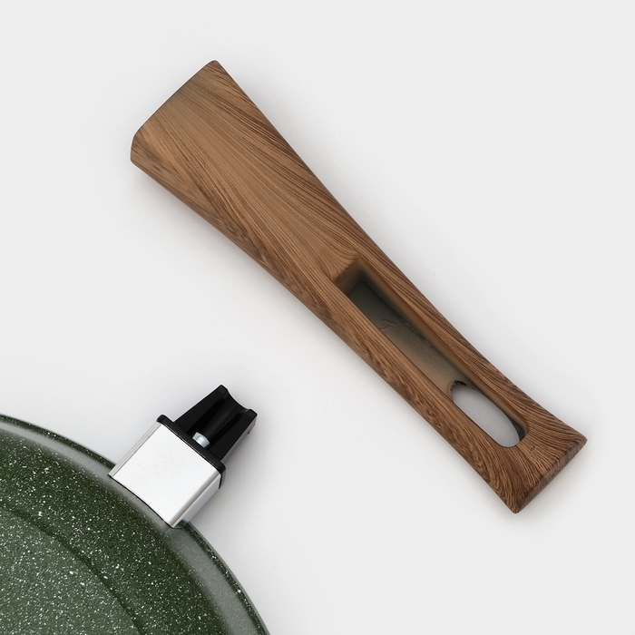 Сковорода Доляна &laquo;Форест&raquo;, d=28 см, стеклянная крышка, съёмная ручка, антипригарное покрытие