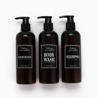 Дозатор для шампуня, кондиционера, гель для душа Bathroom visual, 300 мл., набор 3 шт.