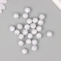 Бусины для творчества пластик "Шар вытянутый" бело-серебристые набор 20 гр 1,2х1х1 см Бусины для творчества пластик "Шар вытянутый" бело-серебристые набор 20 гр 1,2х1х1 см