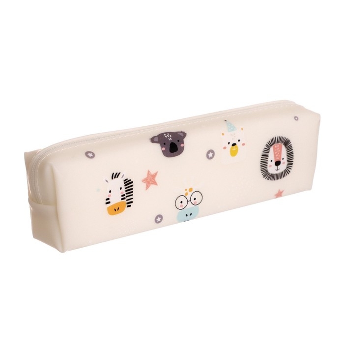 Пенал школьный на молнии Пенал школьный на молнии "Зверушки", МИКС