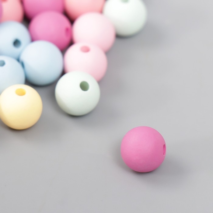 Бусины для творчества пластик "Маршмеллоу" матовые набор 20 гр d=1 см