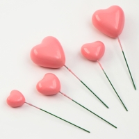 Набор топперов «Сердечки», 12 см, цвет розовый Набор топперов «Сердечки», 12 см, цвет розовый