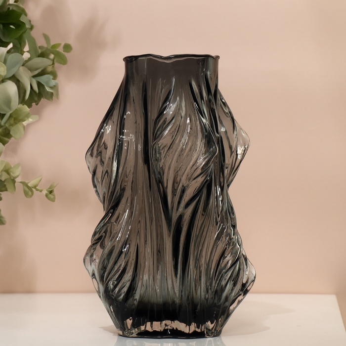 Ваза для цветов &laquo;Лючия&raquo; из прозрачного черного стекла 26,5 х 8 х 8 см