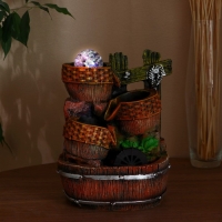 Фонтан "Кадки с плетением у мельницы" 17х14х26 см (с подсветкой) Фонтан "Кадки с плетением у мельницы" 17х14х26 см (с подсветкой)