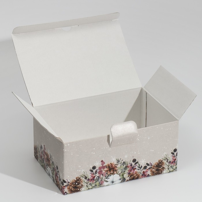 Коробка подарочная новогодняя складная &laquo;Новогодняя акварель&raquo;, 22 х 15 х 10 см, Новый год