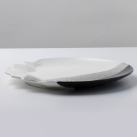 Тарелка керамическая &laquo;Снежные горы&raquo;, 27 см, цвет чёрно-белый