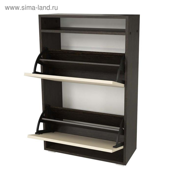 Тумба для обуви № 1, 590 &times; 250 &times; 940 мм, дуб венге / дуб молочный