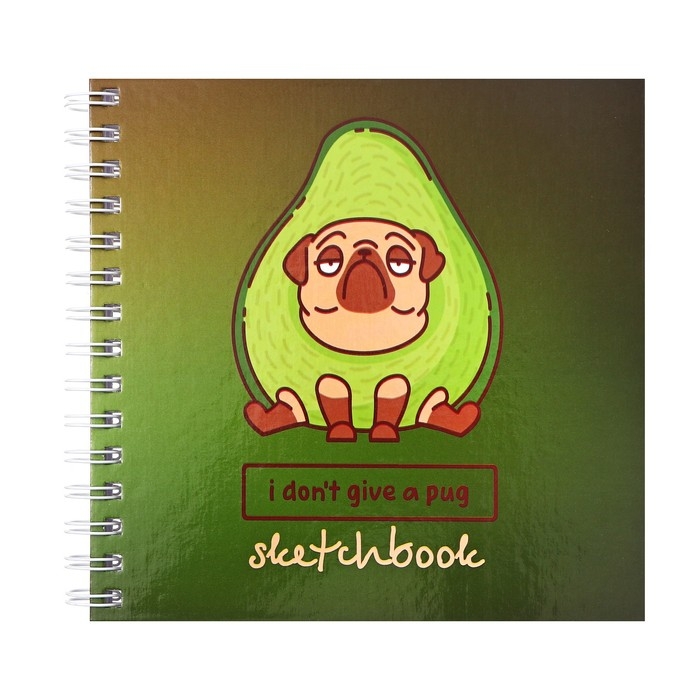 Скетчбук 195 х 195 мм, 80 листов на гребне "Вредина", твёрдая обложка, блок 100 г/м&sup2;