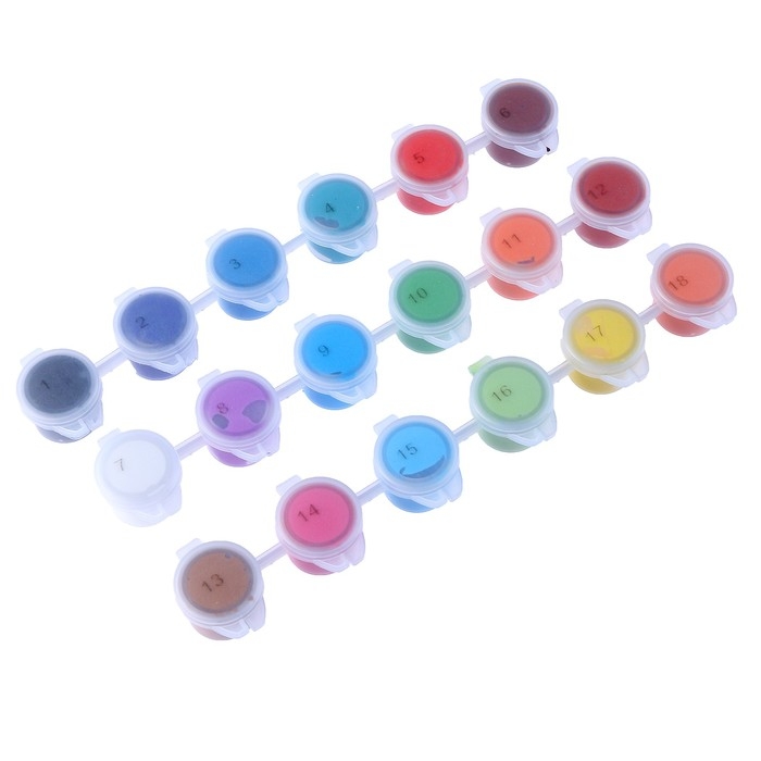 Набор акриловых красок &laquo;&lrm;Яркая палитра&raquo;&lrm;, 18 цветов