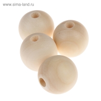 Бусины деревянные d=25 мм (набор 4 шт) без покрытия Бусины деревянные d=25 мм (набор 4 шт) без покрытия