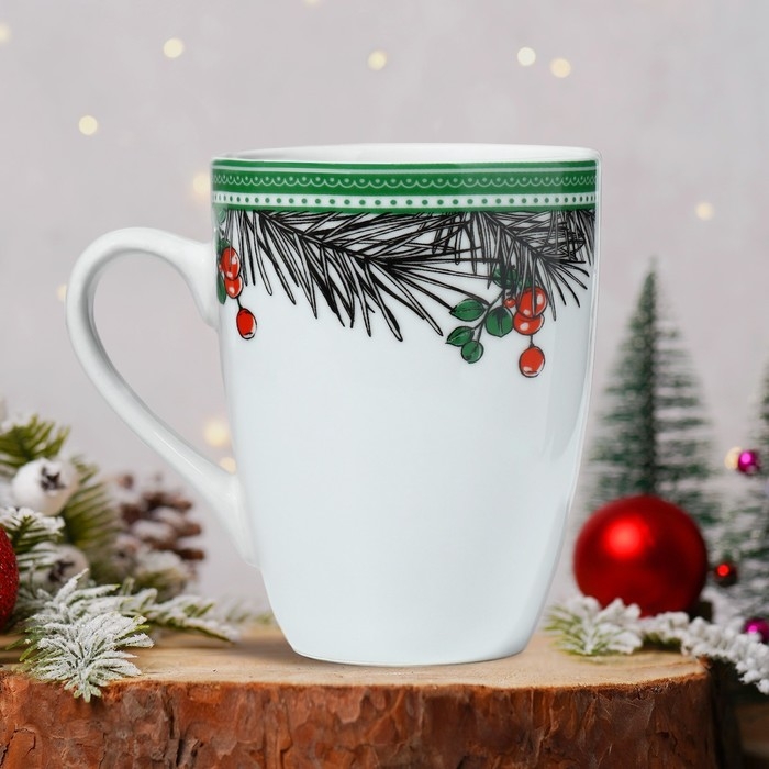 Кружка новогодняя керамическая &laquo;Новогоднего настроения&raquo;, 350 мл, цвет белый