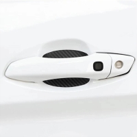 Защитная пленка под ручки дверей, 3D карбон, 5х6.8 см, черный, набор 4шт