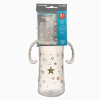 Бутылочка для кормления &Oslash;50мм ШГ, &laquo;Звезды&raquo;, 330мл, +3мес., цвет молочный