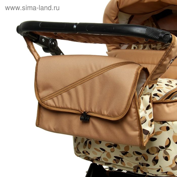 Коляска-трансформер &laquo;Пилот&raquo;, пластиковые колёса, оттенки бежевого, рисунок МИКС