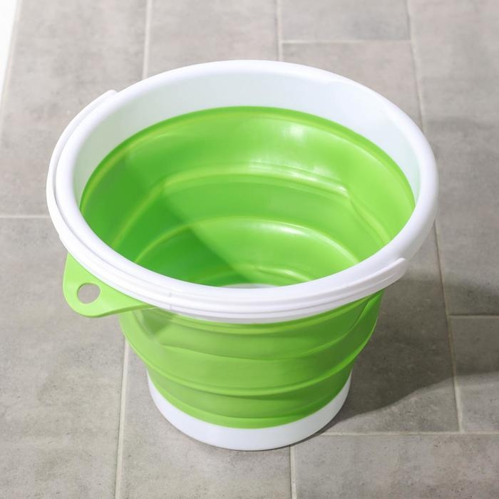 Ведро складное, 10 л, 35&times;33&times;24 см, цвет МИКС