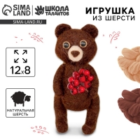 Валяние из шерсти. Игрушка &laquo;Медвежонок с ягодами&raquo;, набор для творчества