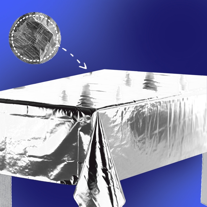 Скатерть фольгированная, 137 &times; 183 см, серебряная