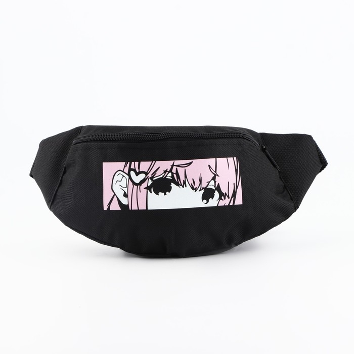 Сумка поясная &laquo;Аниме&raquo;, 32х8х15 см, отдел на молнии, наружный карман, цвет черный