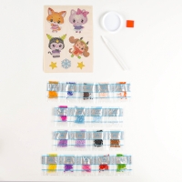 Алмазная мозаика - стикер на новый год для детей с частичным заполнением &laquo;Милые зверюшки&raquo;, новогодний набор для творчества